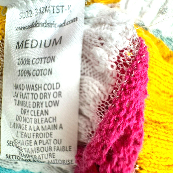 SOLID & STRIPED Medium Aubrey Crochet Knit Maxi Dress Sleeveless Colorful Beach - Picture 8 of 11